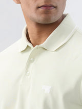 Men T-Shirt Solid Green Regular Fit