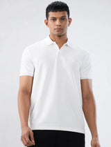 Men T-Shirt Solid White Regular Fit