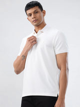 Men T-Shirt Solid White Regular Fit