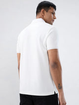 Men T-Shirt Solid White Regular Fit