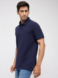 Men T-Shirt Navy Blue Regular Fit
