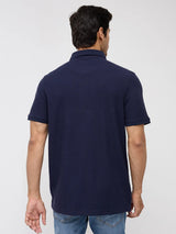 Men T-Shirt Navy Blue Regular Fit