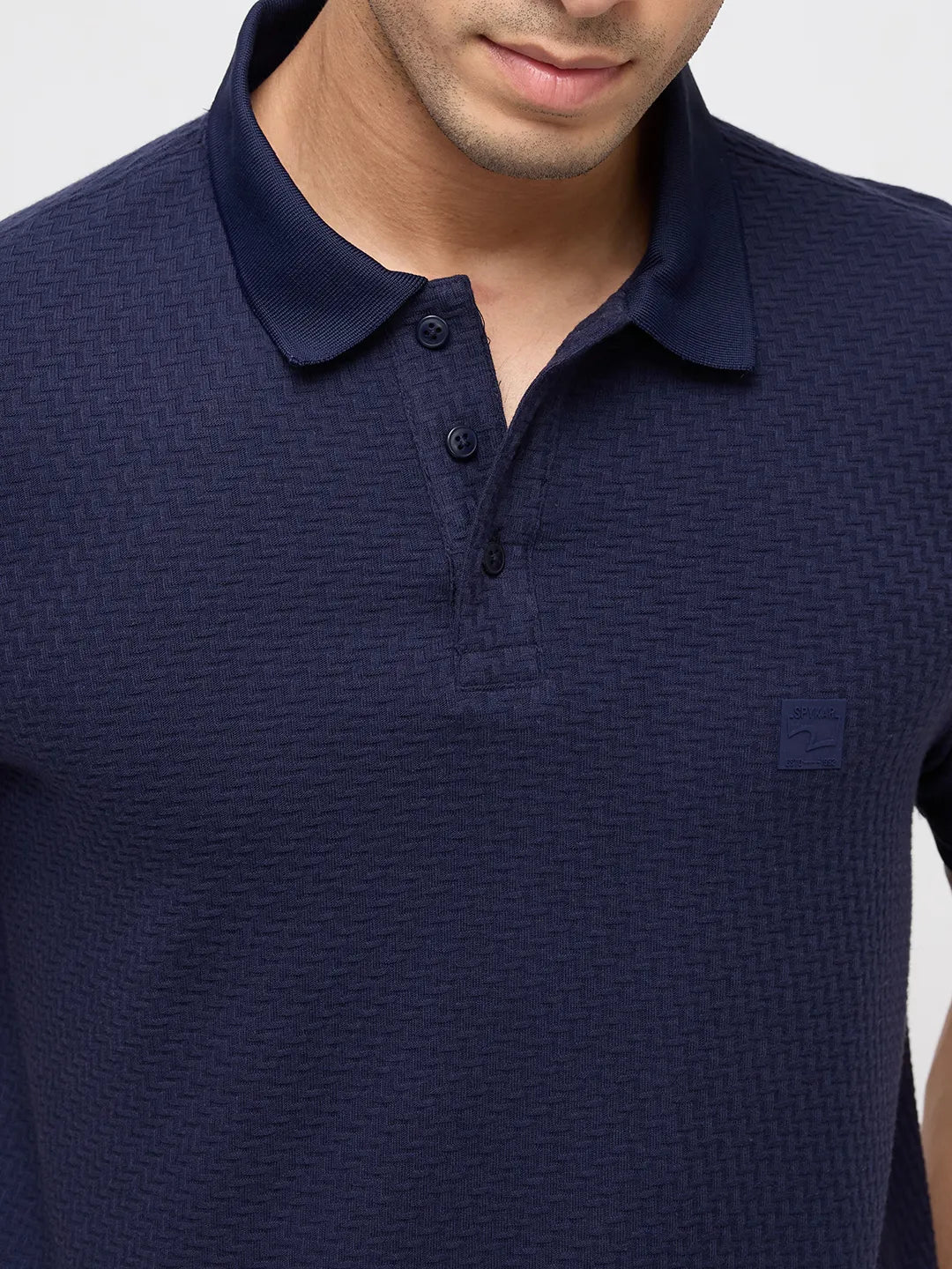 Men T-Shirt Navy Blue Regular Fit