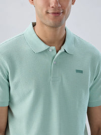 Men T-Shirt Solid Green Regular Fit