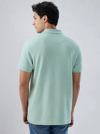 Men T-Shirt Solid Green Regular Fit