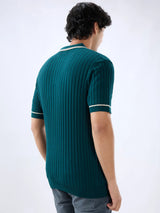 Men T-Shirt Solid Green Regular Fit