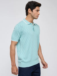 Men T-Shirt Solid Green Regular Fit