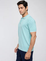 Men T-Shirt Solid Green Regular Fit