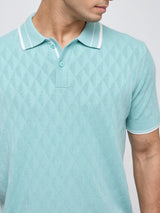 Men T-Shirt Solid Green Regular Fit