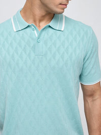 Men T-Shirt Solid Green Regular Fit