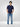 Men T-Shirt Textured Blue Regular Fit