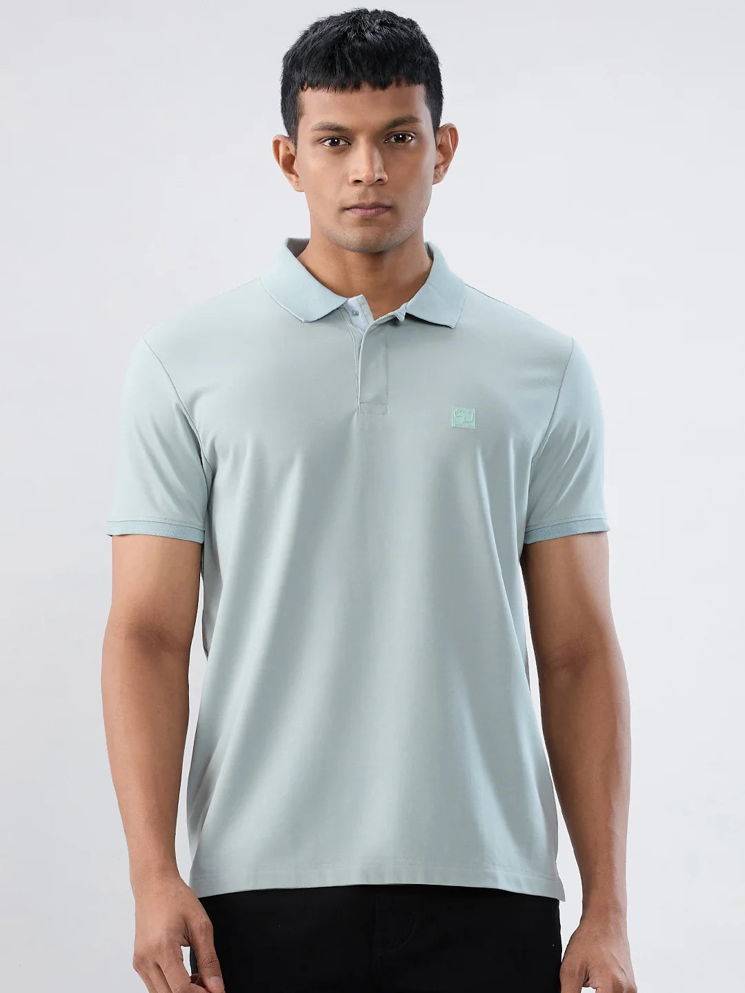 Men T-Shirt Solid Green Regular Fit