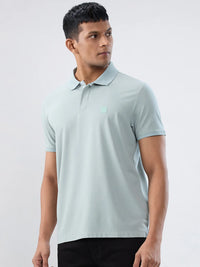 Men T-Shirt Solid Green Regular Fit