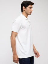 Men T-Shirt Solid White Regular Fit