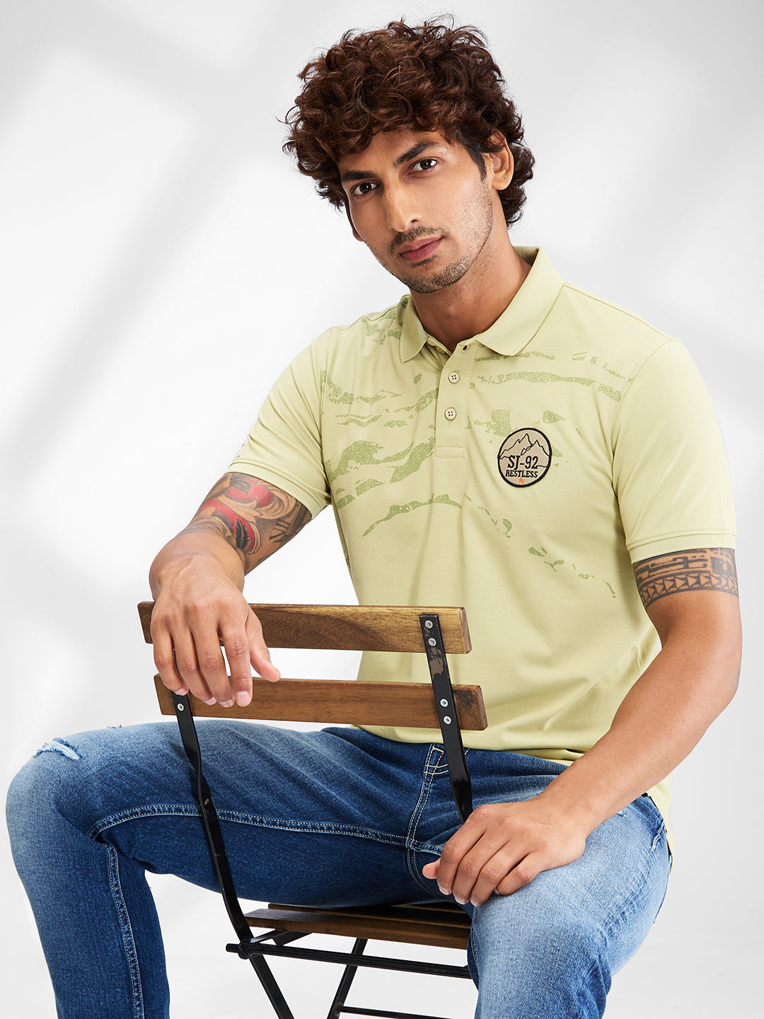 Spykar Men Solid Green Slim Fit Half Sleeves T-Shirt