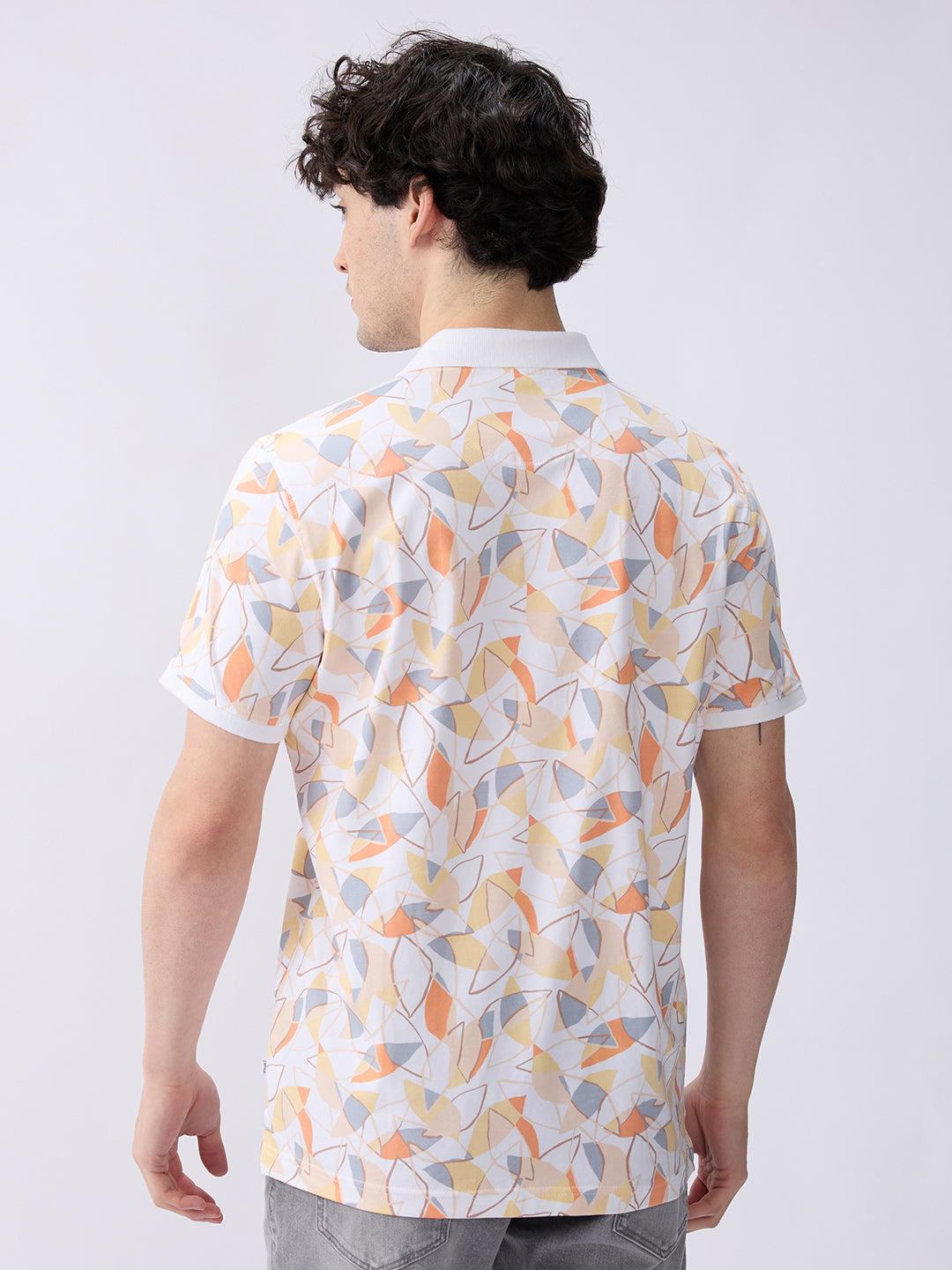Spykar Vibrant Orange Slim Fit Casual T-Shirts For Men