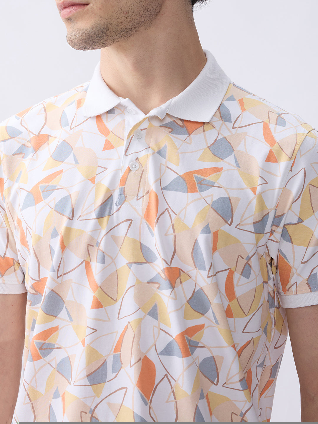 Spykar Vibrant Orange Slim Fit Casual T-Shirts For Men