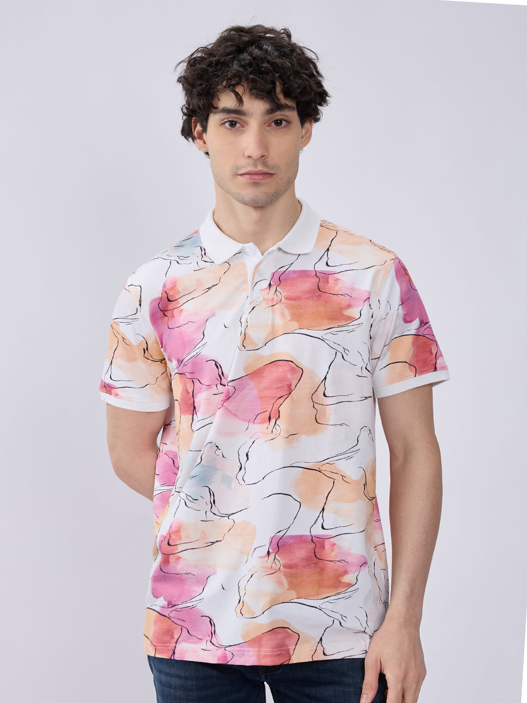 Spykar Blackberry Wine Slim Fit Casual T-Shirts For Men