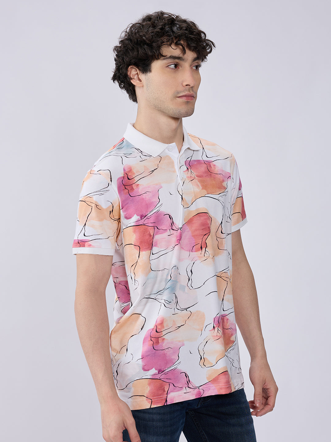 Spykar Blackberry Wine Slim Fit Casual T-Shirts For Men