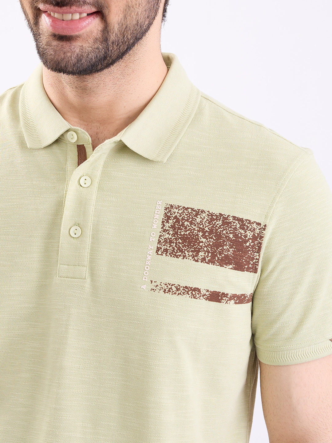 Spykar Lint Green Slim Fit Casual T-Shirt For Men