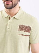 Men T-Shirt Green Slim Fit