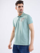 Men T-Shirt Green Slim Fit