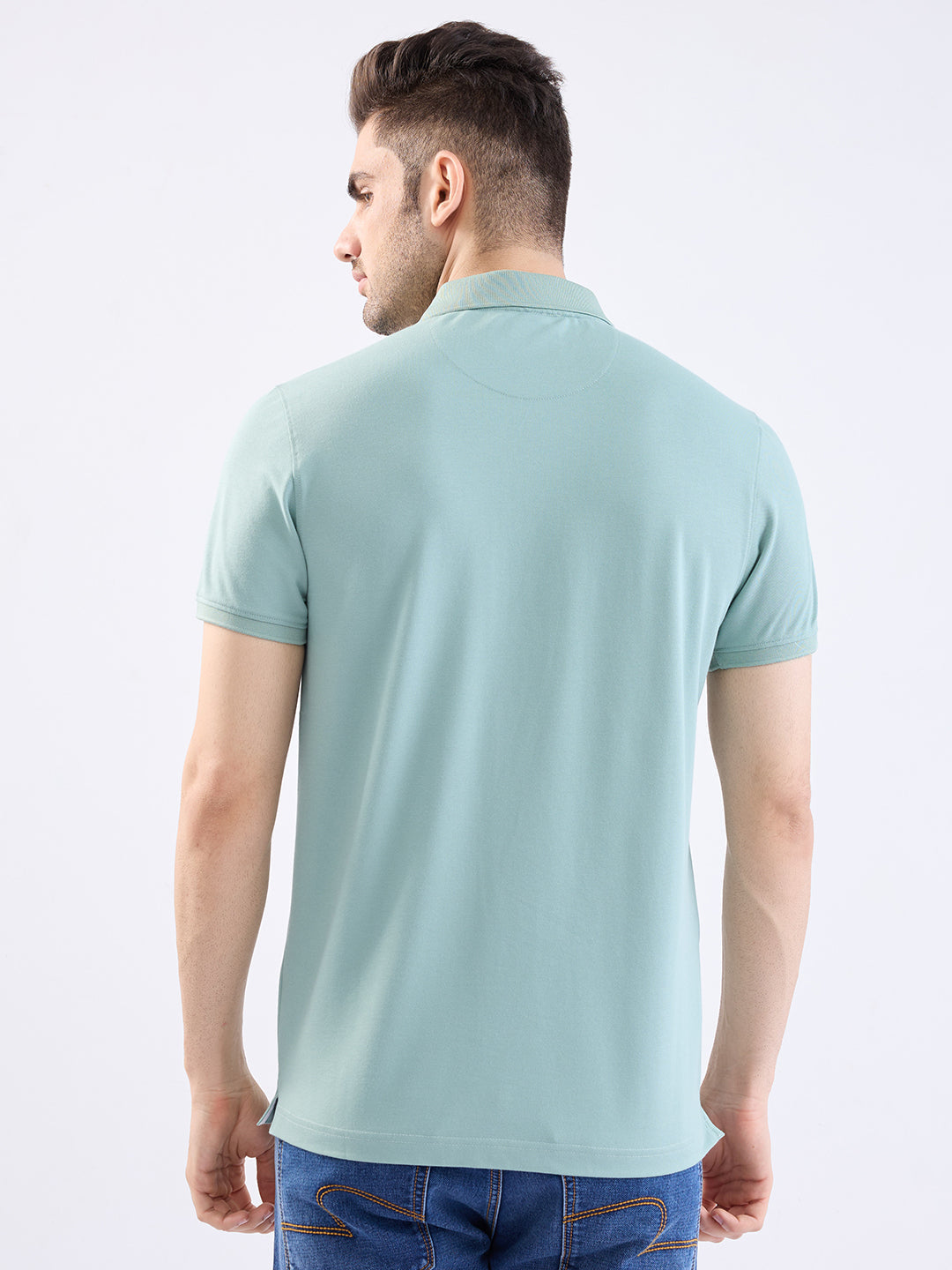 Spykar Granite Green Slim Fit Casual T-Shirt For Men