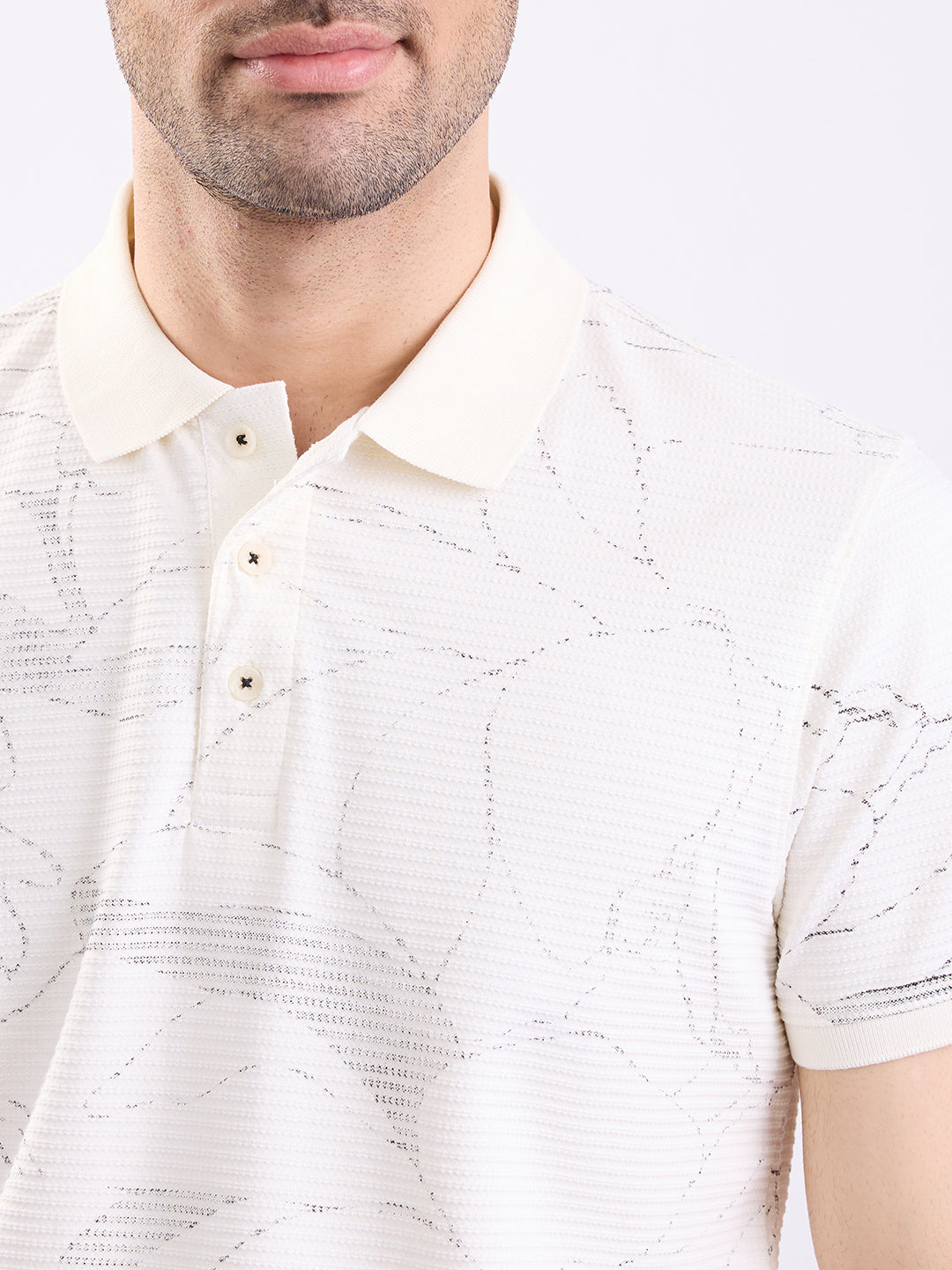 Spykar White Slim Fit Casual T-Shirt For Men