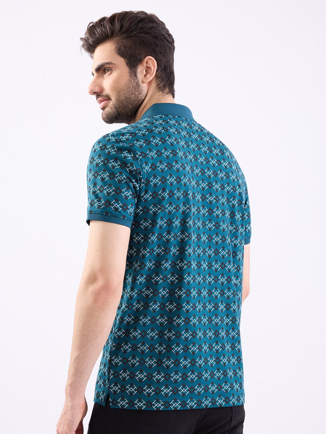 Spykar Teal Green Slim Fit Casual T-Shirt For Men