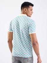 Men T-Shirt Blue Slim Fit