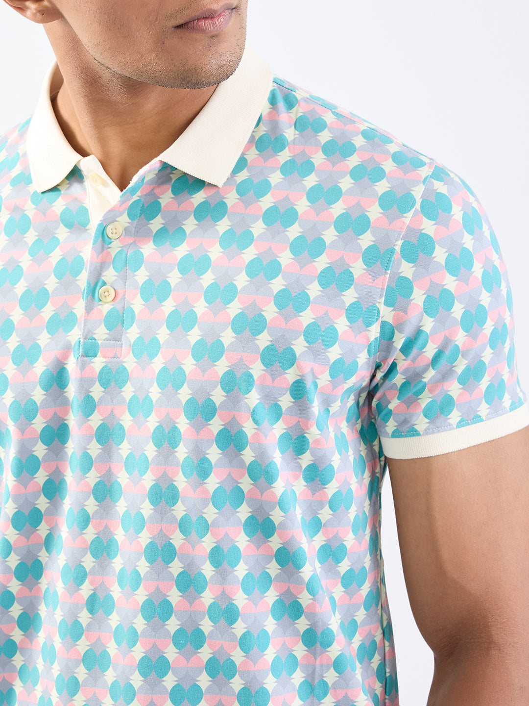 Spykar Aquatic Blue Slim Fit Casual T-Shirt For Men