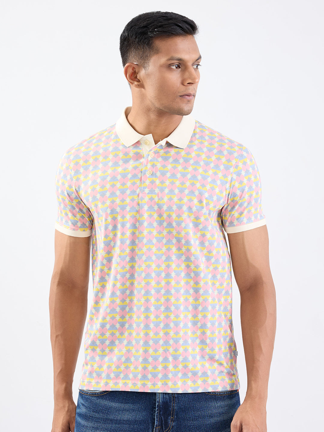 Spykar Soft Pink Slim Fit Casual T-Shirt For Men