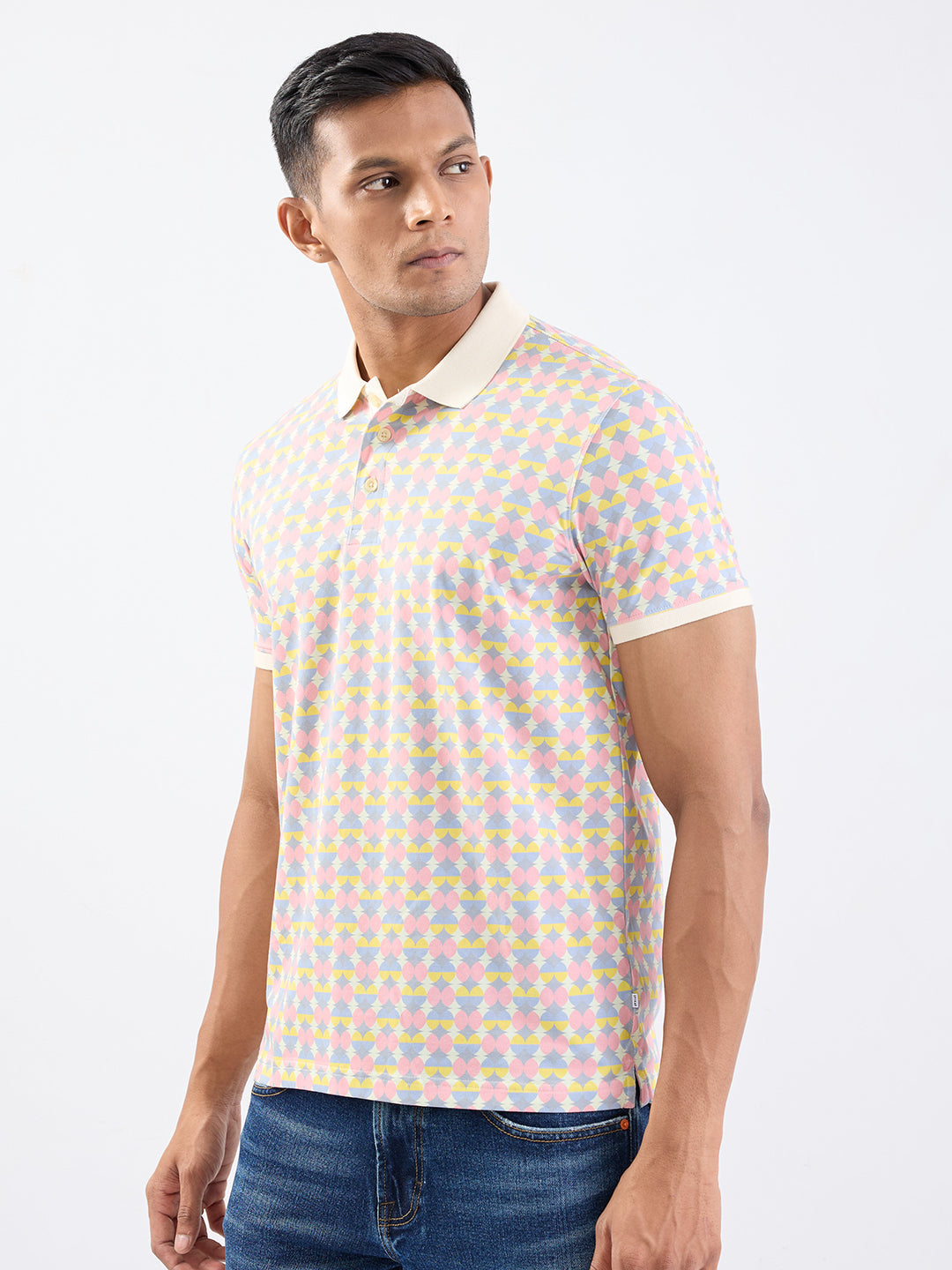 Men T-Shirt Pink Slim Fit
