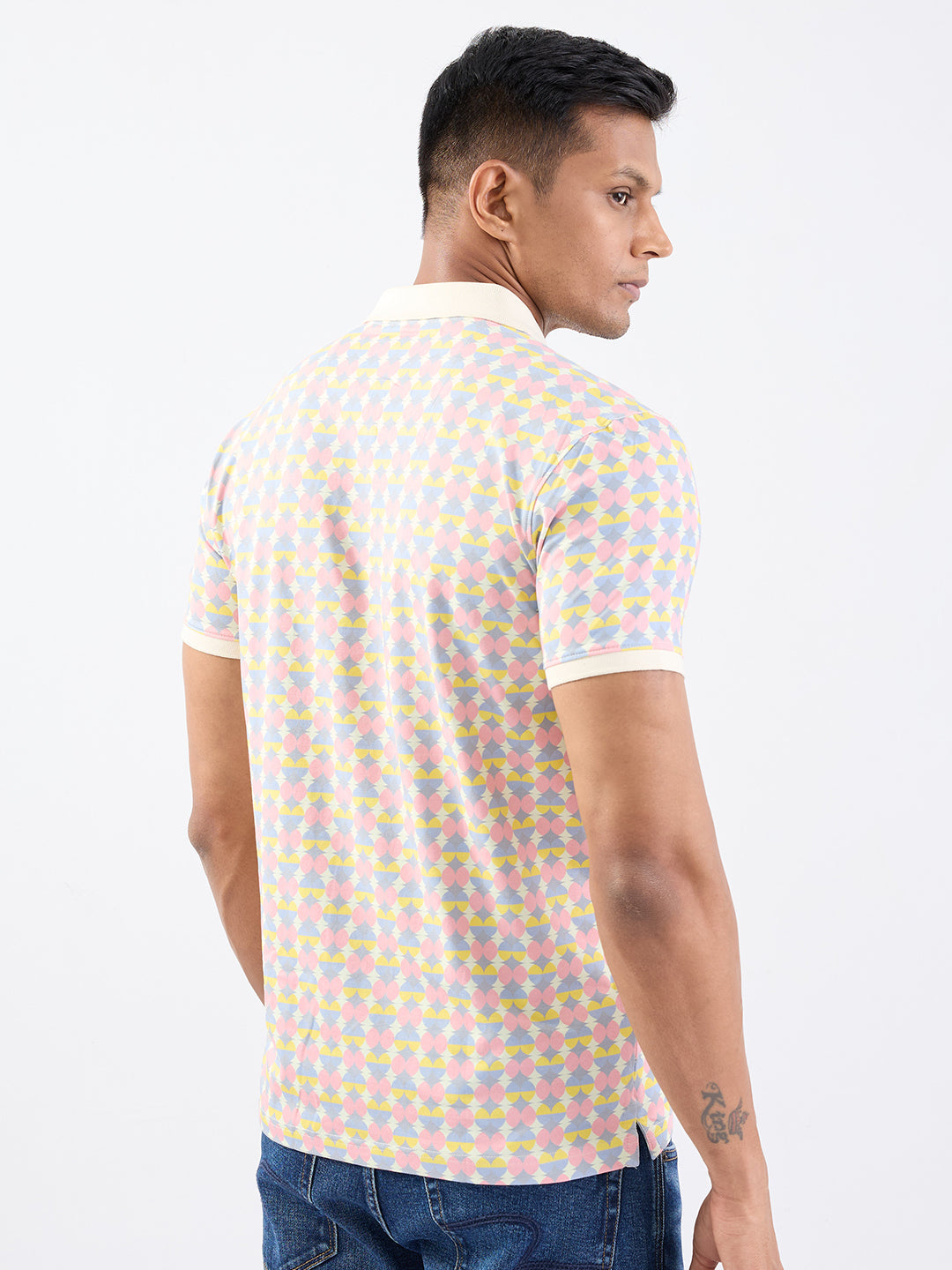 Men T-Shirt Pink Slim Fit