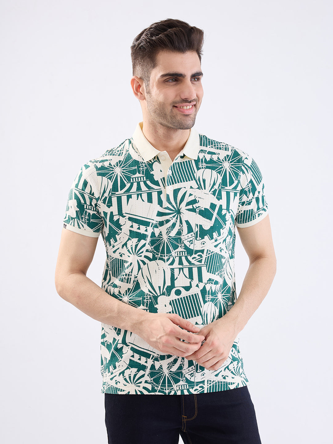 Men T-Shirt White Slim Fit