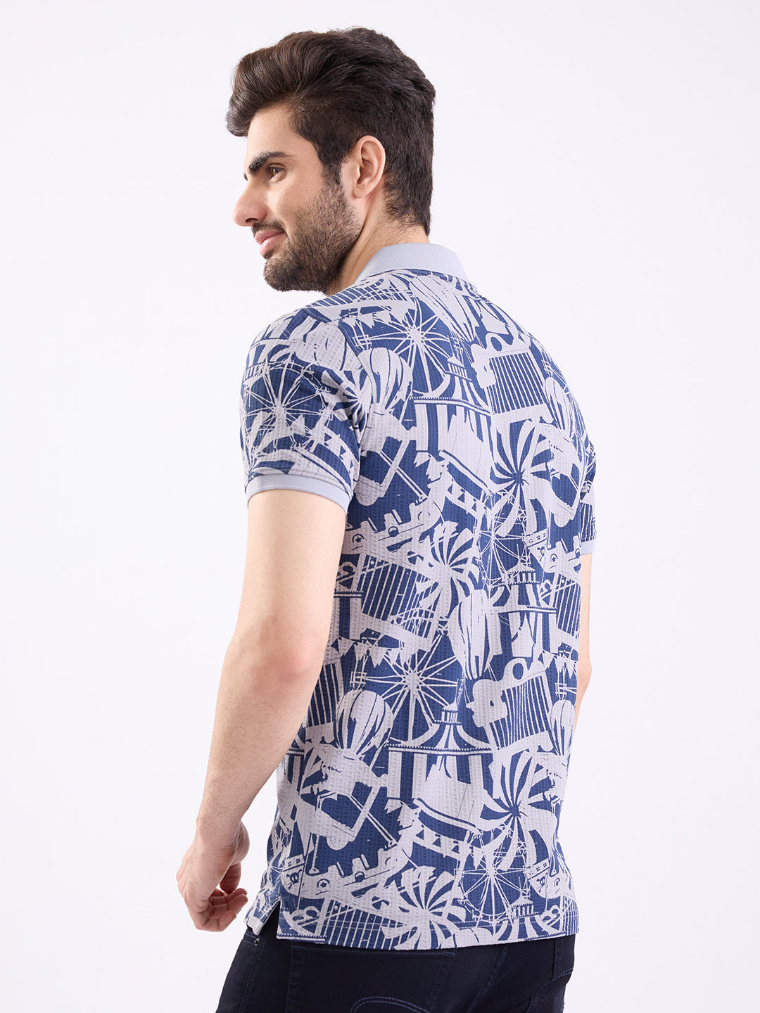 Spykar Silver Grey Slim Fit Casual T-Shirt For Men