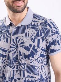 Men T-Shirt Grey Slim Fit