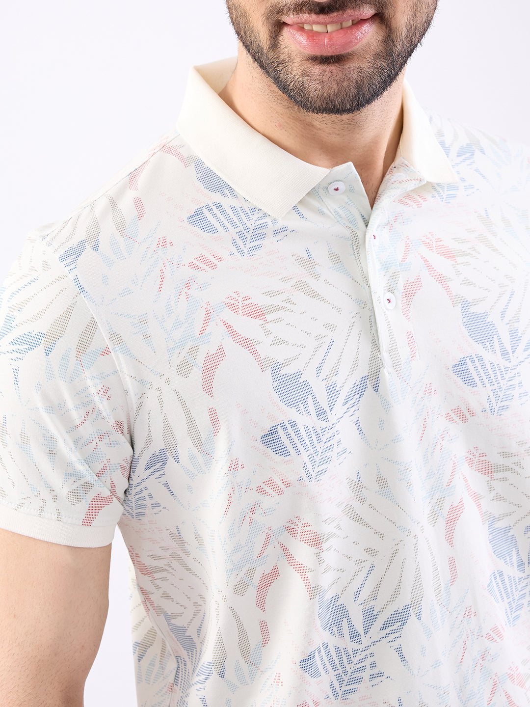 Spykar Off White Slim Fit Casual T-Shirt For Men