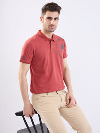 Men T-Shirt Red Slim Fit