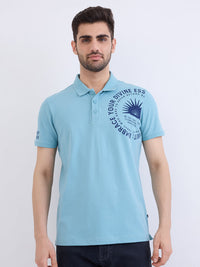 Men T-Shirt Blue Slim Fit