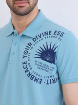 Men T-Shirt Blue Slim Fit