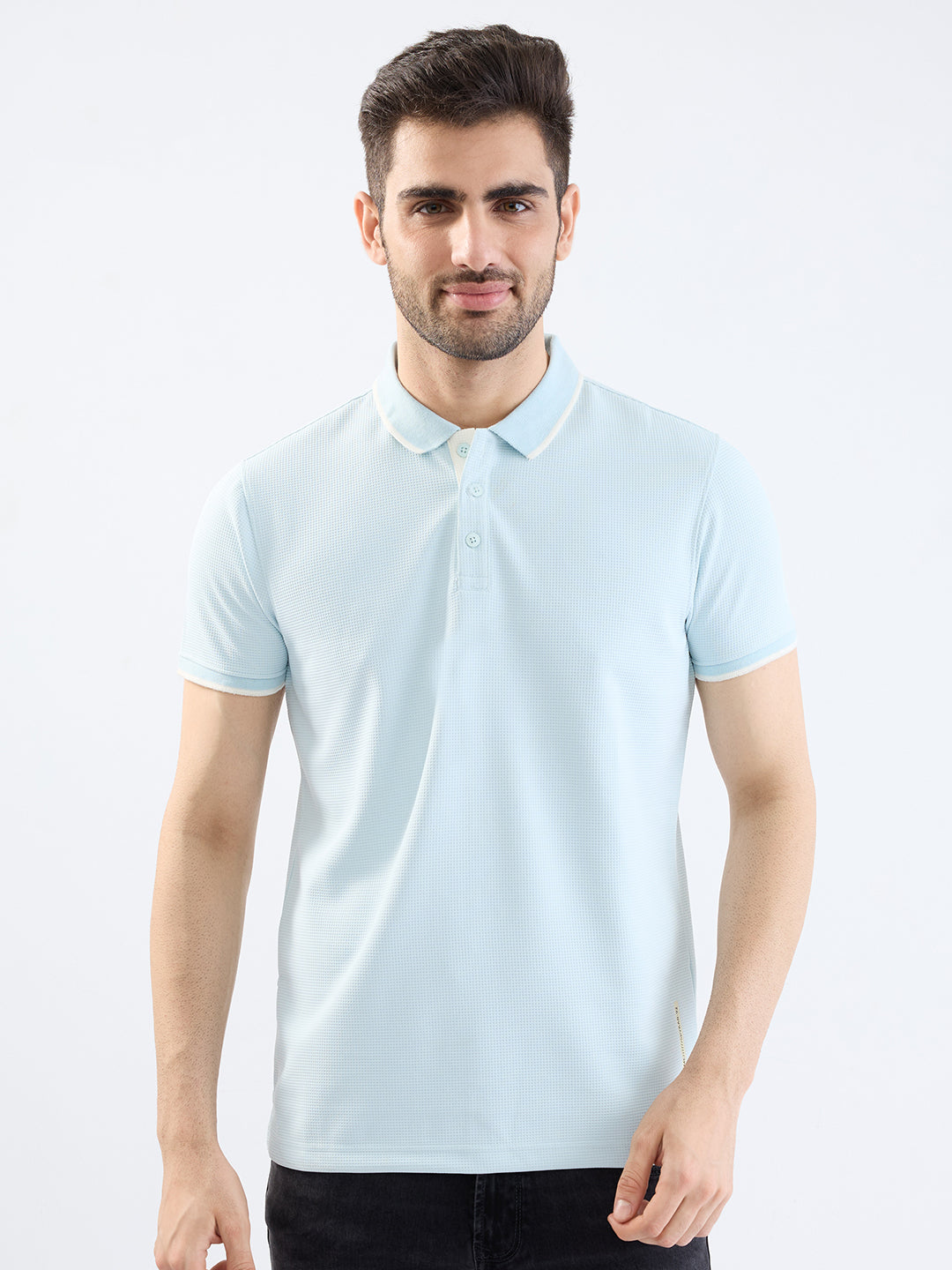Men T-Shirt Blue Slim Fit