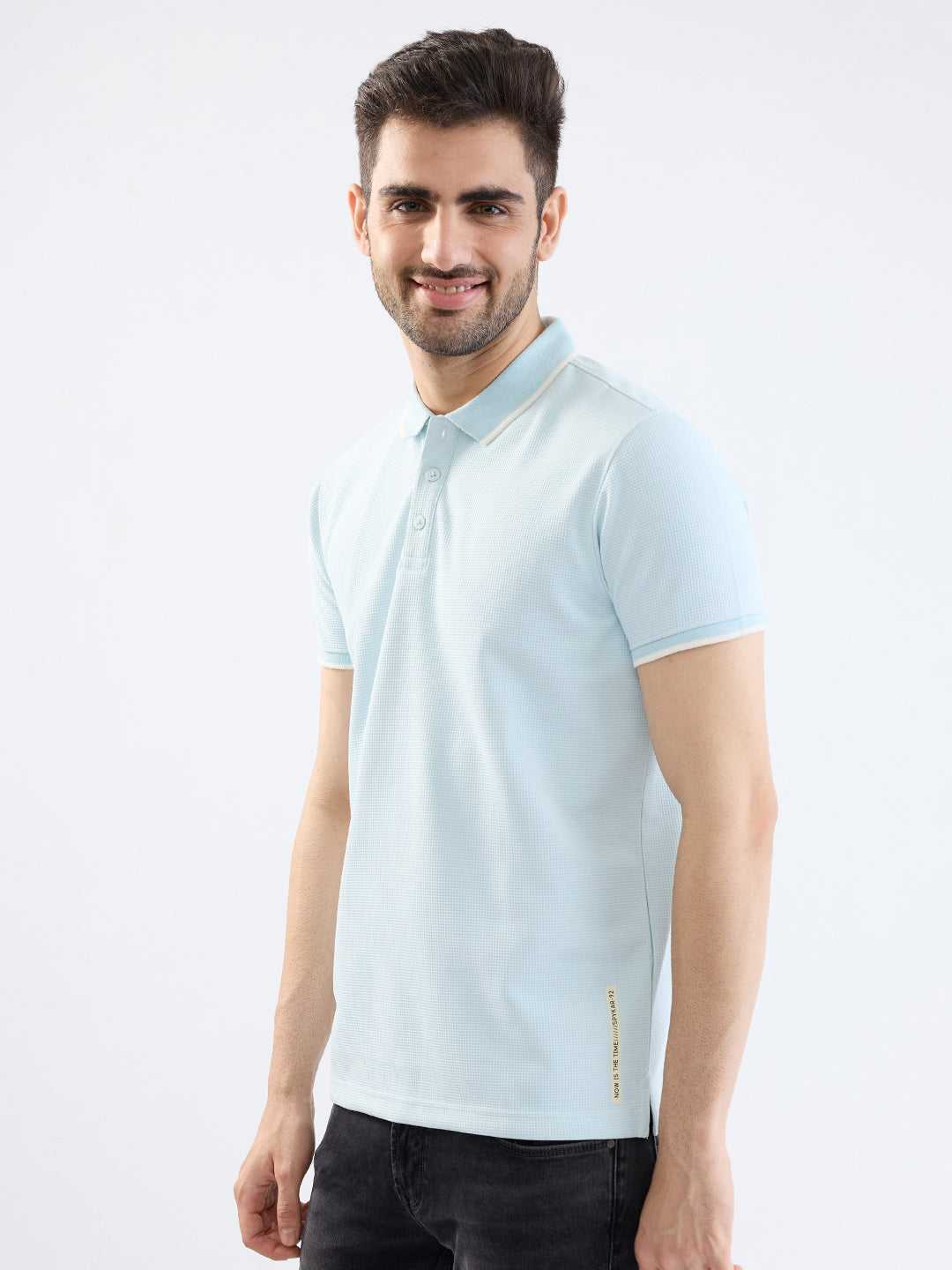 Men T-Shirt Blue Slim Fit