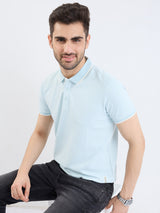 Men T-Shirt Blue Slim Fit