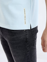 Men T-Shirt Blue Slim Fit