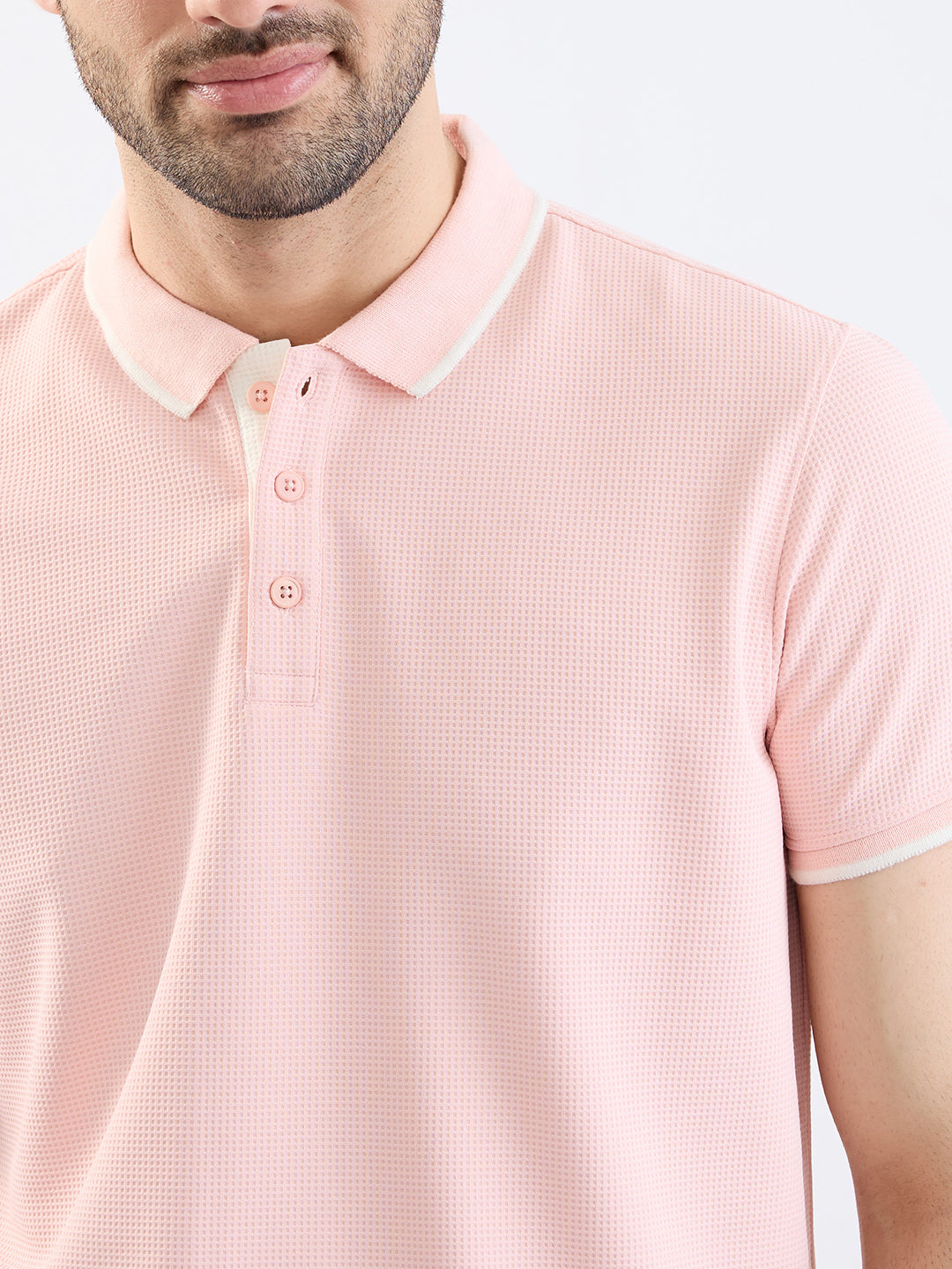 Spykar Soft Pink Slim Fit Casual T-Shirt For Men