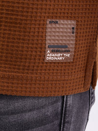 Men T-Shirt Brown Slim Fit