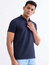 Men T-Shirt Blue Slim Fit