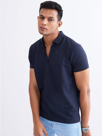 Men T-Shirt Blue Slim Fit