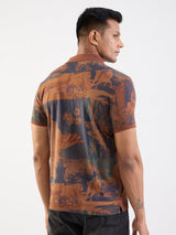 Men T-Shirt Brown Slim Fit